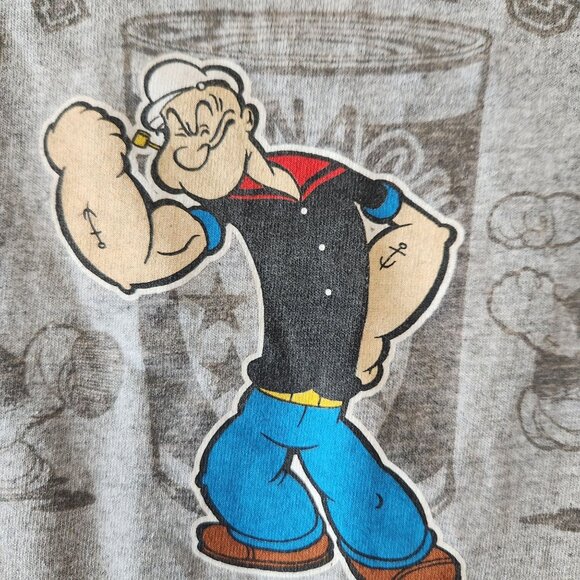 Vintage Universal Studios Popeye Graphic T-Shirt Gray Adult M "Dont Make Me Open - Picture 3 of 8